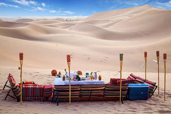 Abu Dhabi Private Desert Romantic Dune Dinner with Dune Bashing - Image 1