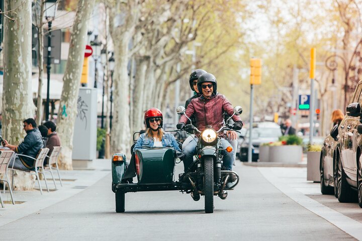 Half Day Barcelona Tour by Sidecar Motorcycle - Image 1