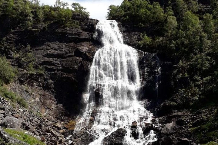 Bride's Veil and Steinsdalsfossen waterfalls with sceneries of Hardanger Fjord - Image 1