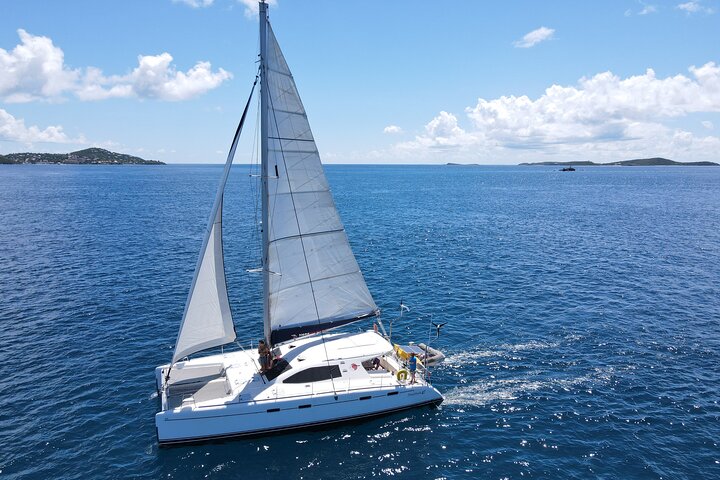 Private 6 Hrs 47 ft. Catamaran Snorkel & Cielo Charter (30p. max) - Image 1