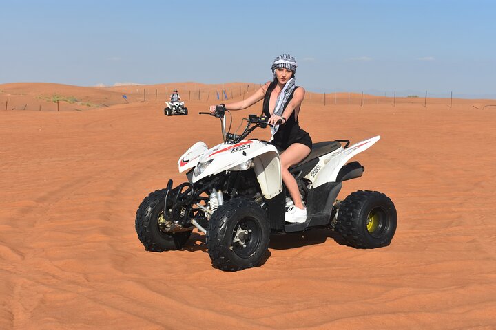 Desert Excursion & Quad bike Sand Board Camel Ride BBQ Dinner - Image 1
