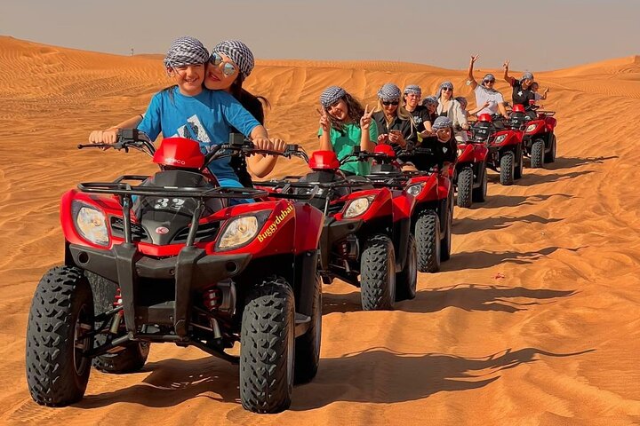 Desert Safari Dubai 25 minutes Quad Bike Free Camel Ride BBQ Dinner - Image 5