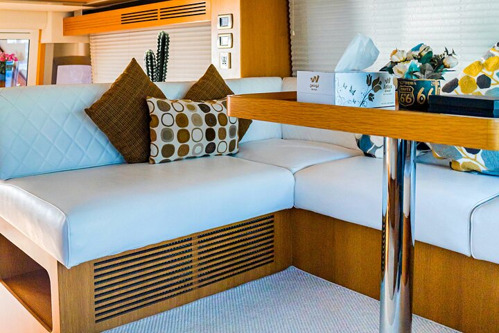 Discover the Hidden Island in Dubai in Majesty 48ft Yacht Rental - Image 5