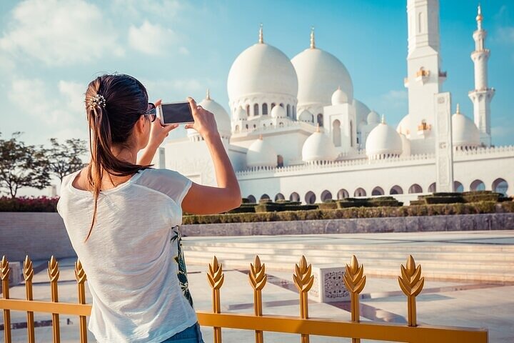 Dubai City Tour with Dhow Cruise Marina and Abu Dhabi City Tour - Image 1