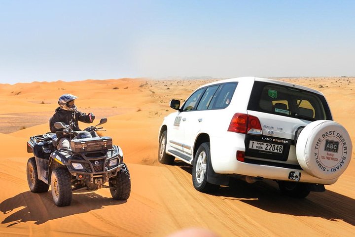 Dubai Desert 4x4 Dune Bashing, Self-Ride 60min ATV Quad, Camel Ride,Shows,Dinner - Image 1