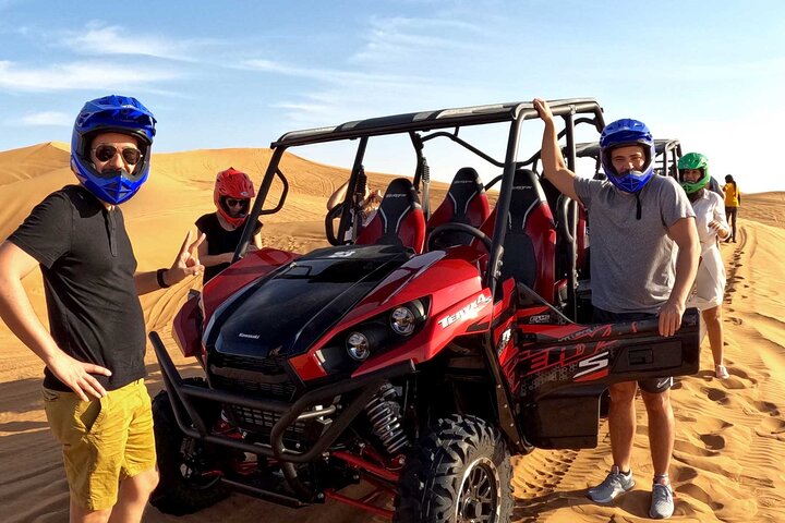 Dubai Desert Dune Buggy Ride, Sand Boarding, BBQ Dinner Camp - Image 4