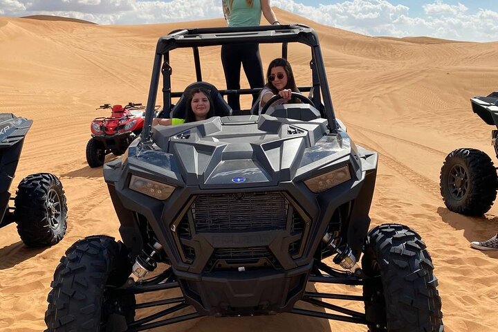 Dubai Desert Dune Buggy Ride, Sand Boarding, BBQ Dinner Camp - Image 2