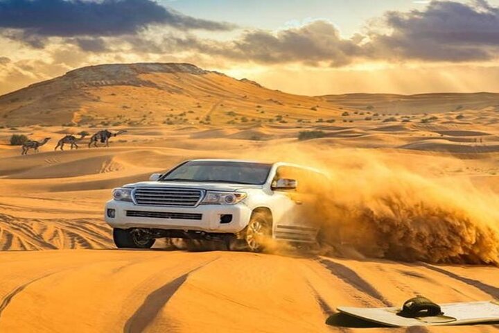 Dubai Desert Safari with Dune Bashing, Camel rides & BBQ Dinner - Image 2