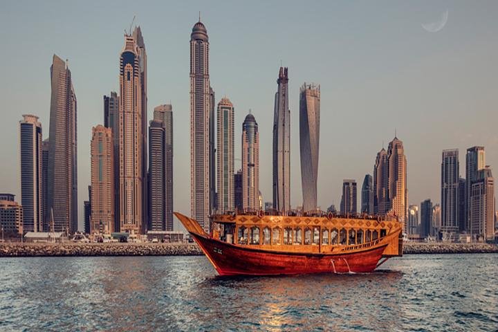 Dubai Marina Sightseeing Dhow Cruise Dinner - Image 1