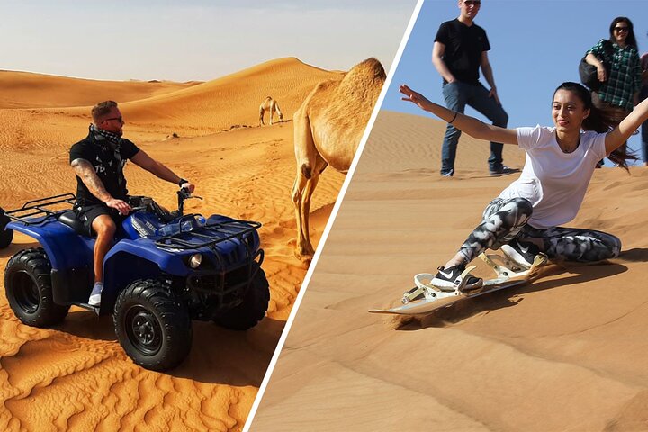 Dubai: Quad Bike Desert Adventure Safari, Desert Sand Boarding - Image 1
