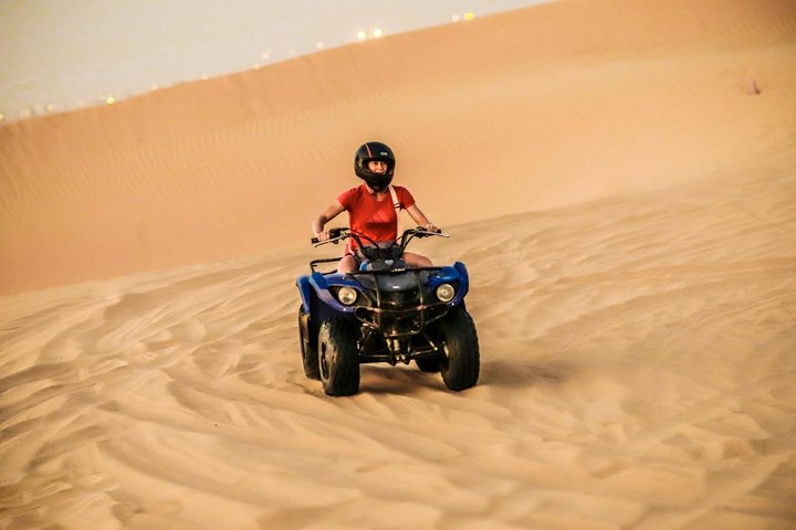Exclusive Sunrise Desert Safari with Camel Ride Sand Boarding Dune Bashing - Image 2