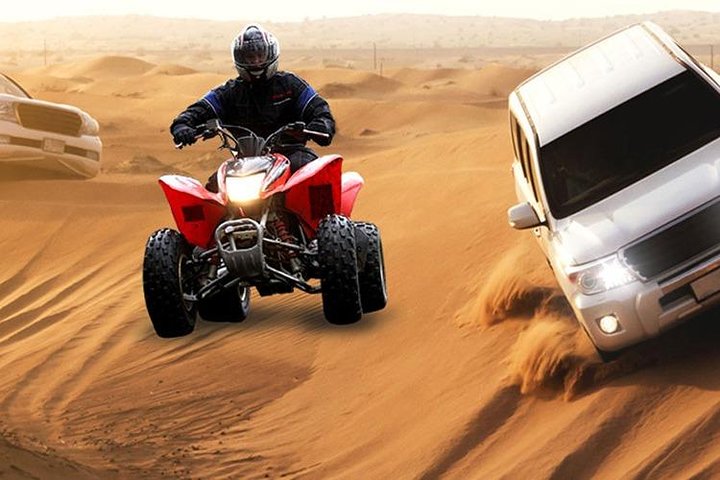 Morning Desert Safari with Quad Bike, Sand Boarding and Camel Ride - Image 1