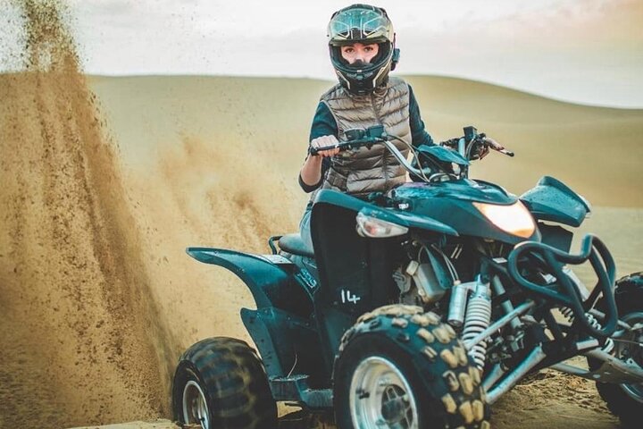 Morning Red Dunes Desert by Quad Bike, Dune Bashing, Camel Ride & Sandboarding - Image 1