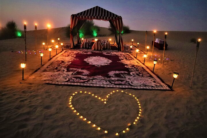 Private Dinner in Dubai Desert with Camel Ride and VIP set up - Image 1