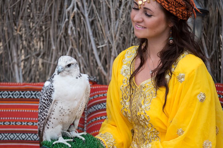 Private Red Dunes with Camel Ride, Sandboarding, Falcon & Arabic Coffee Package - Image 3