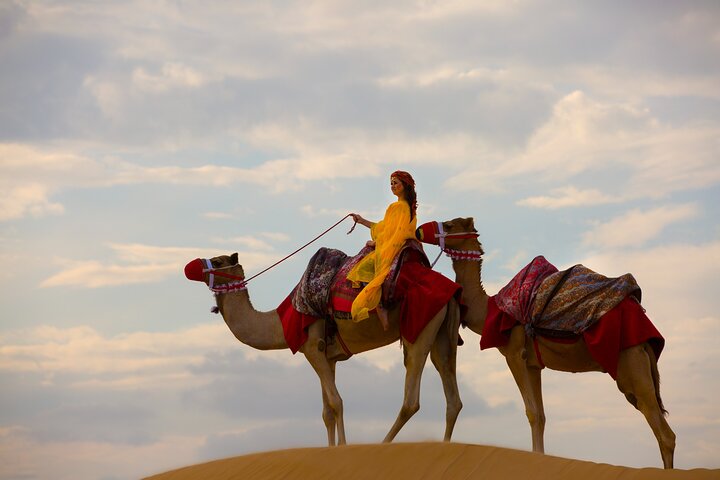Private Red Dunes with Camel Ride, Sandboarding, Falcon & Arabic Coffee Package - Image 2