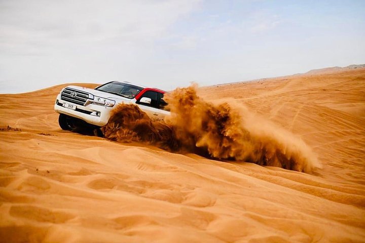 Private Red Dunes with Camel Ride, Sandboarding, Falcon & Arabic Coffee Package - Image 1