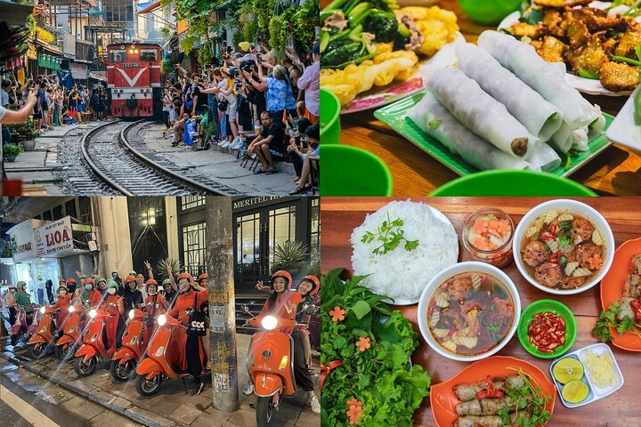 Female Vespa Ao Dai riders Night Street Food Tour +Train Street - Image 5