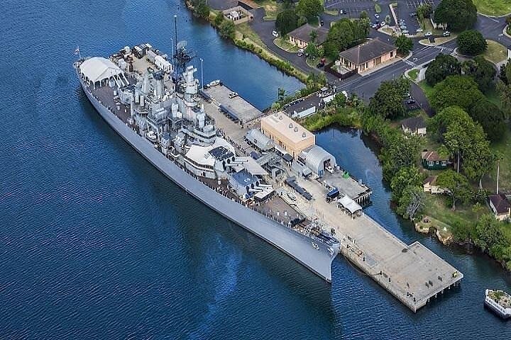 Battleships of WWII at Pearl Harbor Departing from Waikiki - Image 5