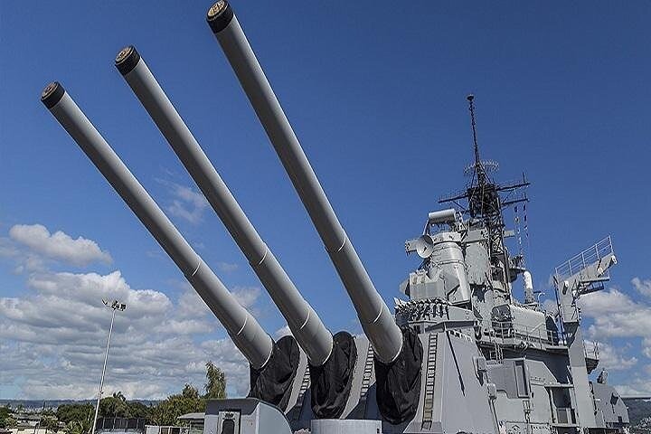 Battleships of WWII at Pearl Harbor from Kauai - Image 1