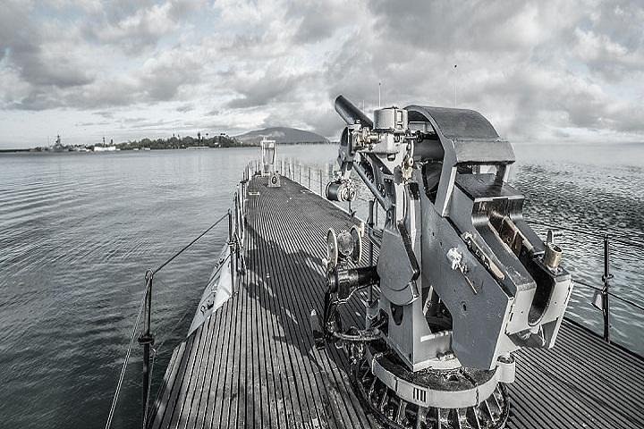Battleships of WWII at Pearl Harbor from Waikiki - Image 1
