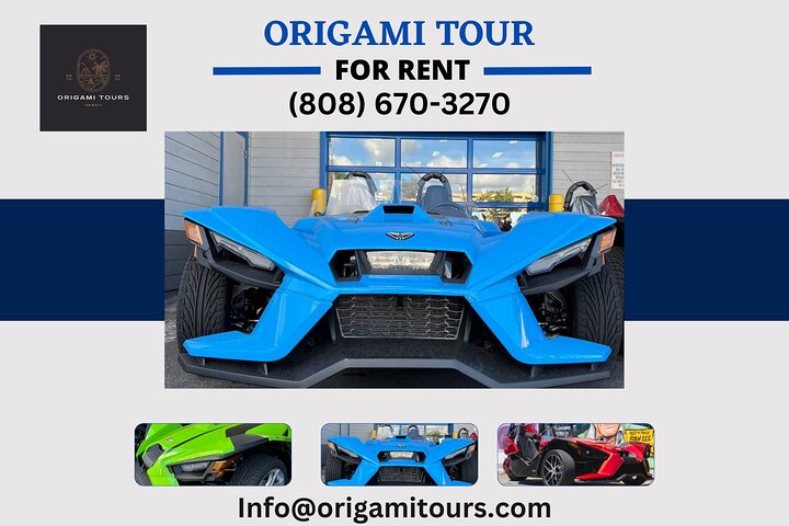 Origamitours | Polaris Sling Shot Rental - SL w/ Tech Package - Metalic Blue - Image 1