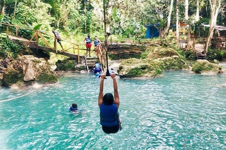 Blue Hole Secret Falls and River Tubing Private Tour - Image 1