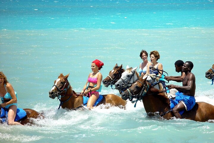 Horseback Riding , Blue Hole Secret Falls and River Tubing & River Rafting Tour - Image 1