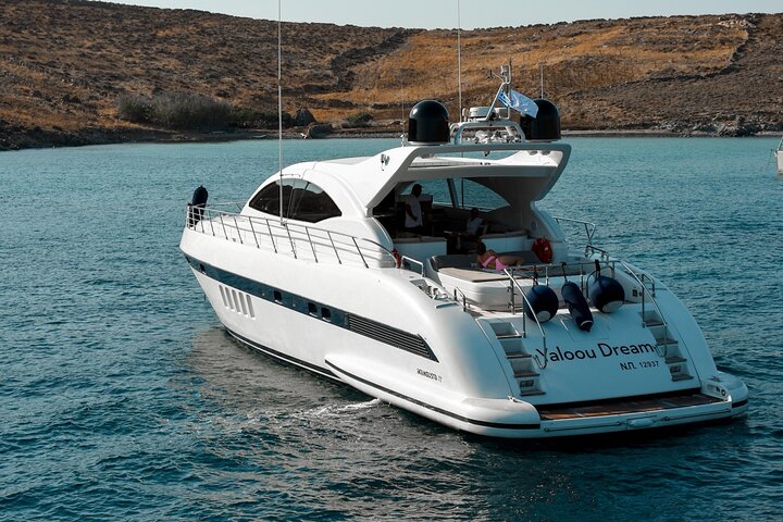 8 hour Private Yacht Cruise in Delos Rhenia Mykonos Mangusta 72 - Image 3
