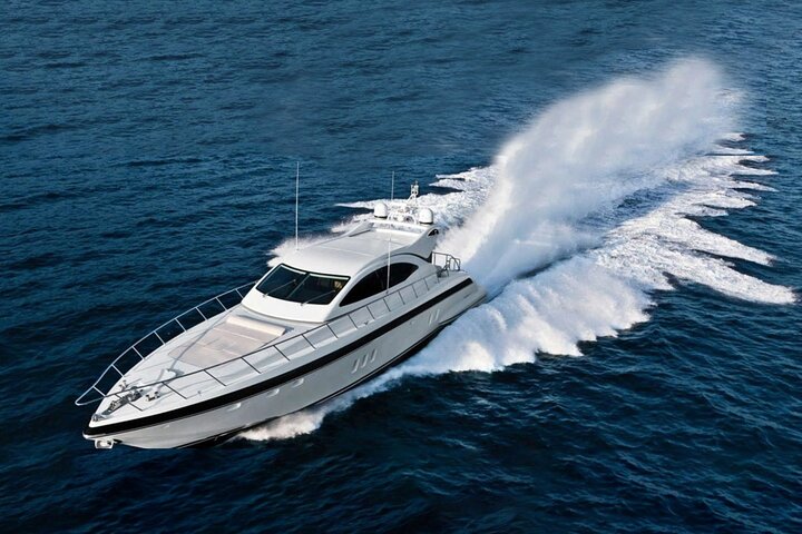 8 hour Private Yacht Cruise in Delos Rhenia Mykonos Mangusta 72 - Image 2