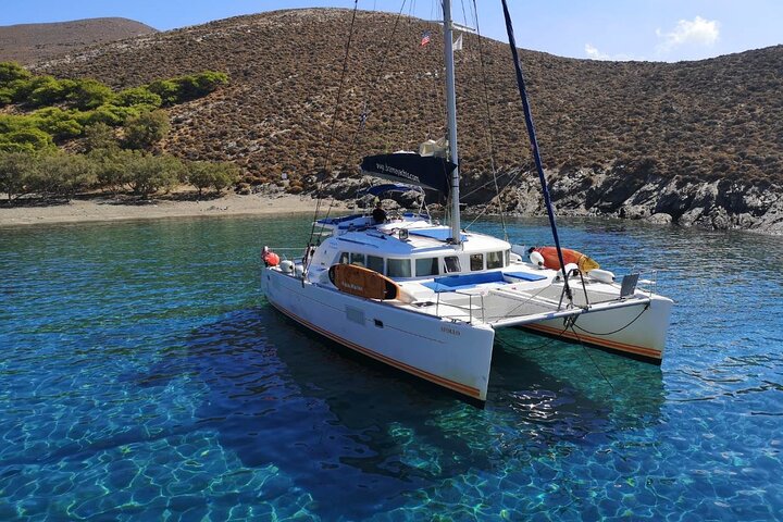 Private Full Day Catamaran Cruise from Paros with Lunch - Image 1