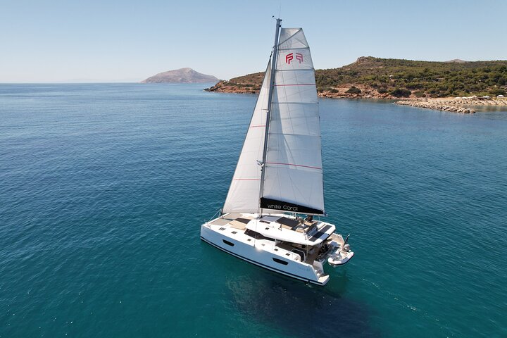 Semi-Private Brand-New Catamaran Cruise in Mykonos with Meal, Drinks & Transport - Image 2