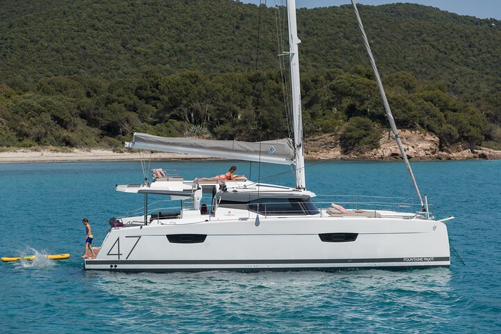 Semi-Private Brand-New Catamaran Cruise in Mykonos with Meal, Drinks & Transport - Image 1