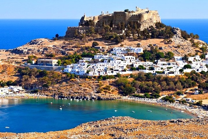 Boat Trip to LINDOS with Swimming Stops at Anthony Quinn's & Tsambika Bays - Image 1