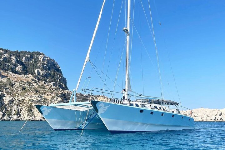 Private Catamaran Day Sailtrip from Rhodes to Tsampika Beach via Anthony Quinn - Image 3