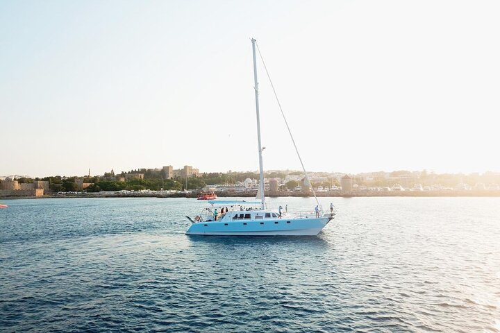 Private Catamaran Day Sailtrip from Rhodes to Tsampika Beach via Anthony Quinn - Image 1