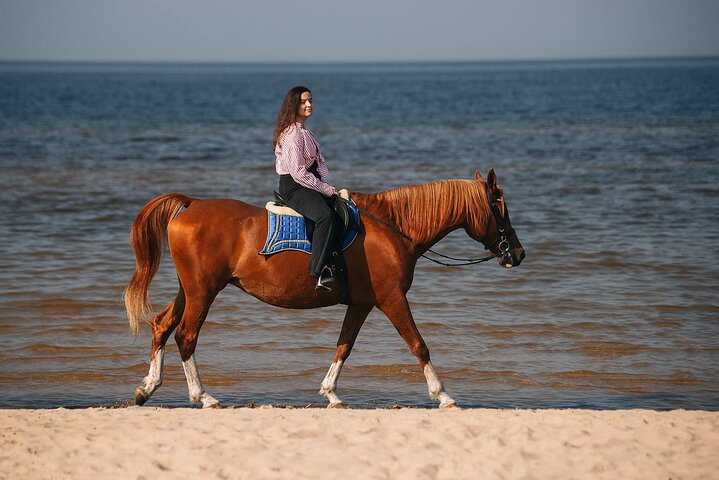 Private Horse Riding on the Beach in Riga - Image 1