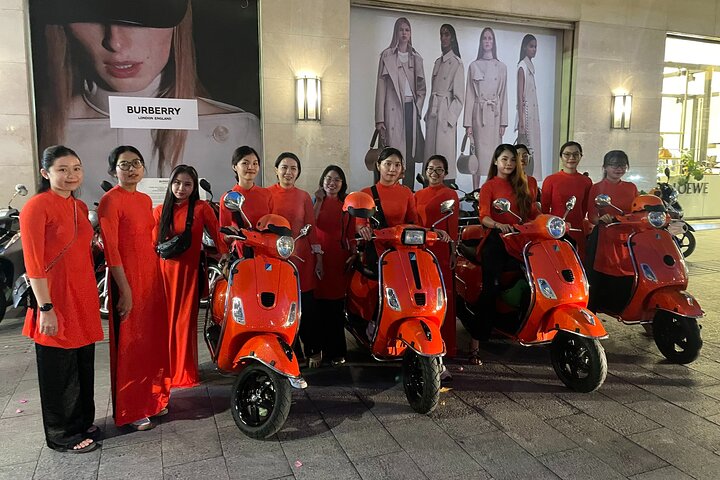 Saigon Vespa By Night Street Food With Female Riders Ao Dai  - Image 2