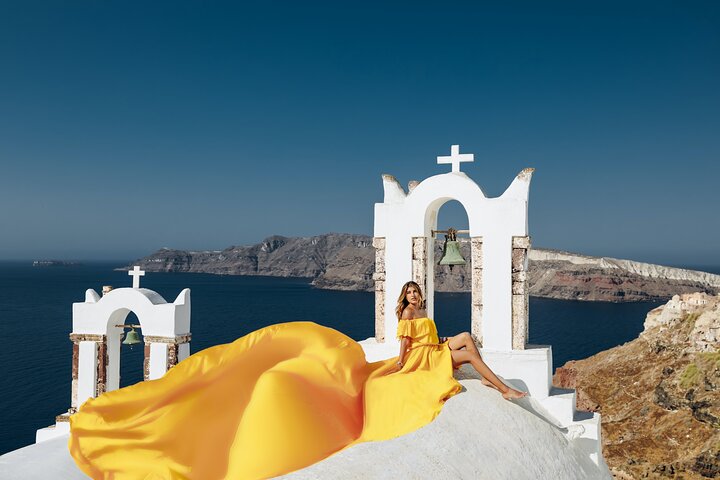 1-Hour Private Santorini Flying Dress Photoshoot - Image 5