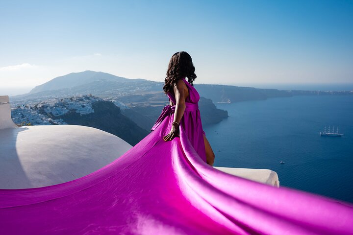 Santorini Flying Dress Photoshoot by Professionals - Image 2