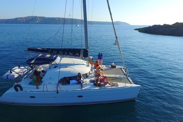 Santorini Full Day Catamaran Private Cruise incl. Meal, Drinks & Free Transport - Image 5
