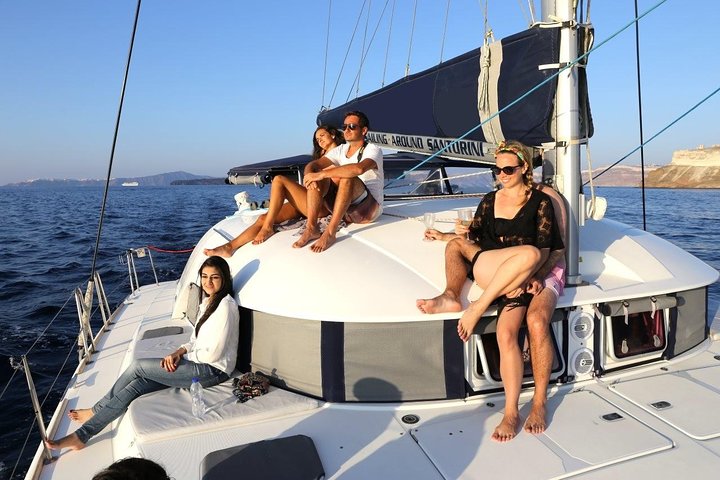 Santorini Half Day Catamaran Private Cruise incl. Meal, Drinks & Free Transport - Image 2