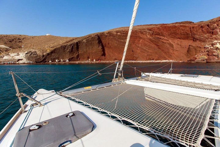 Santorini Half Day Catamaran Private Cruise incl. Meal, Drinks & Free Transport - Image 4