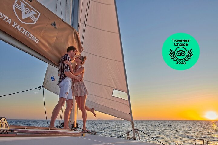Santorini Platinum Catamaran Cruise with Meal, BBQ and Open Bar  - Image 1