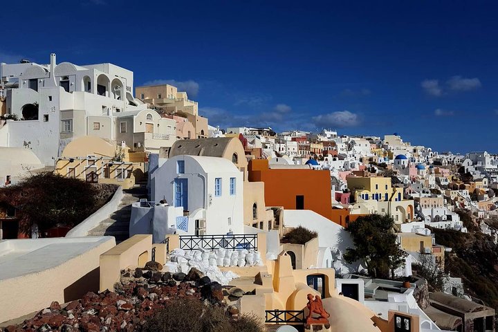 Santorini Private Romantic Tour with Dinner & Wine Tasting - Image 1