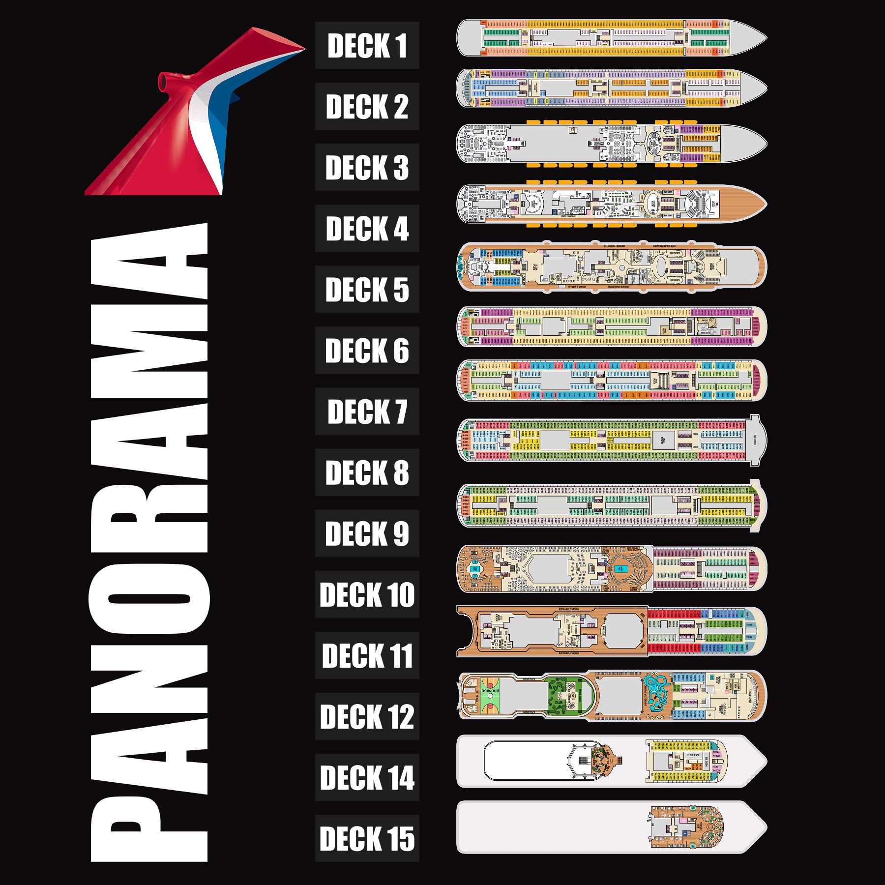 Carnival Panorama Cruise Ship Deck Plans (2026) | Gangwaze