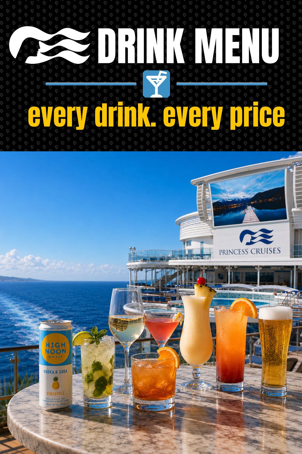 Princess drink prices: every drink and what it costs
