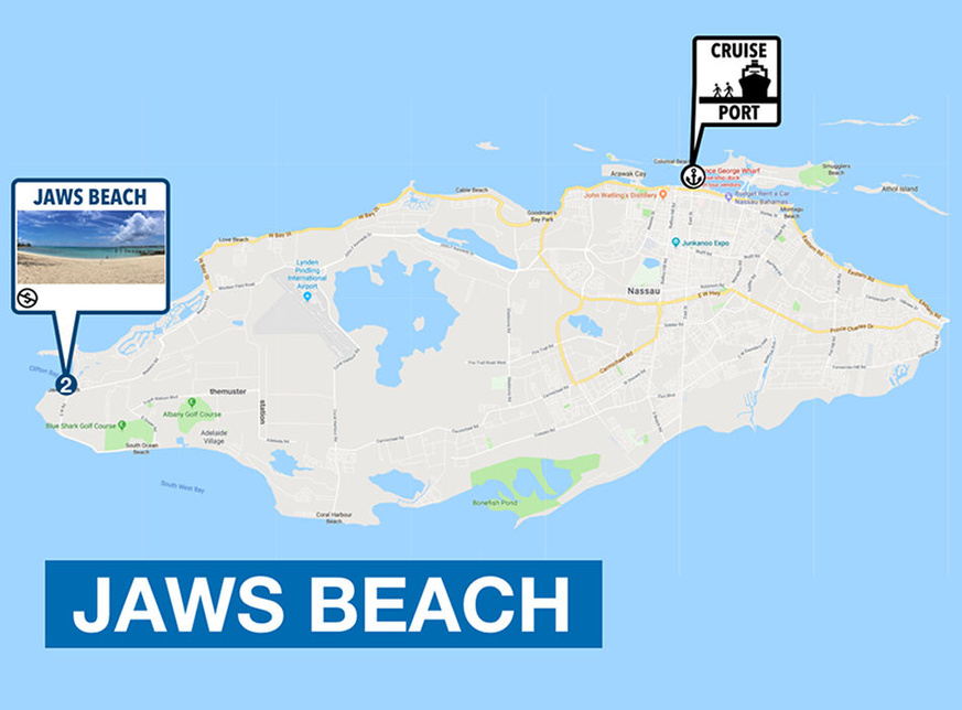 Best Nassau Beach Near Port - Jaws Beach Map Best Nassau Beach Near Port - Jaws Beach Map