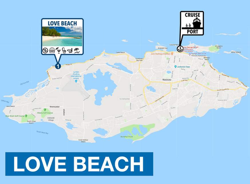 Best Nassau Beach Near Port - Love Beach Map Best Nassau Beach Near Port - Love Beach Map