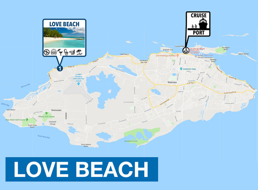 Best Nassau Beach Near Port - Love Beach Map Best Nassau Beach Near Port - Love Beach Map